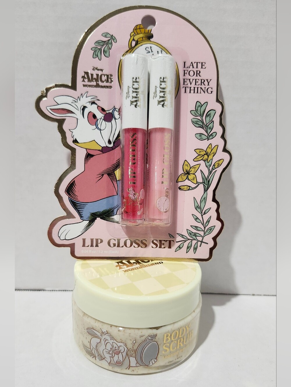 Disney Alice in Wonderland The White Rabbit Lip Gloss & Body Scrub